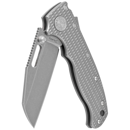 Nóż składany Demko AD20.5 Shark Foot Milled Titanium, Stonewashed CPM 20CV by Andrew Demko (205-20CV-TI-TEX-SF)
