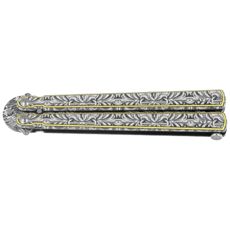 Martinez Albainox Classic Damask Balisong Knife Stainless Steel, Damascus Pattern 3Cr13MoV (02236)