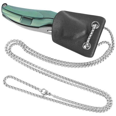 Nóż na szyję Bestech The Reticulan Green Titanium, Stonewashed / Satin CPM S35VN by Elijah Isham (BT1810C)