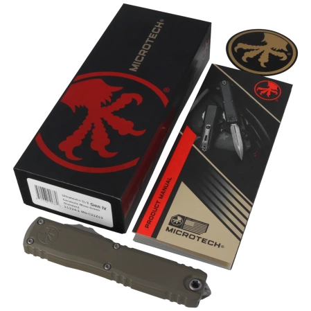 Microtech Ultratech Gen IV D/E OTF Knife Cerakote Moss Green Aluminum, Cerakote Moss Green M390MK by Tony Marfione (11224-1 MG-C21Z13)