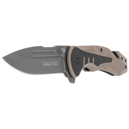 Nóż składany ratowniczy K25 RK-18318 Tan/Black G10, Titanium 7Cr17Mov