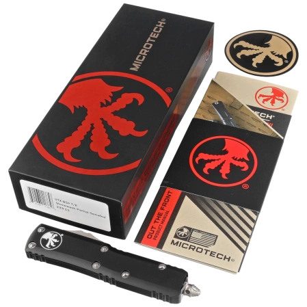 Nóż automatyczny OTF Microtech UTX-85 T/E Black Aluminium, Stonewashed P/S M390 (233-11)