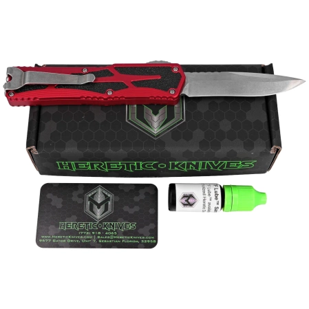 Heretic Knife Colossus RE Red Aluminium, Stonewashed MagnaCut by Tony Marfione Jr.