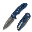 Civivi Triptych Knife Blue Canvas Micarta, Damascus (C23085B-DS1)