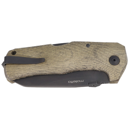 LionSteel TM1B Brown Micarta, Black Sleipner by Molletta knife (TM1B CVG)