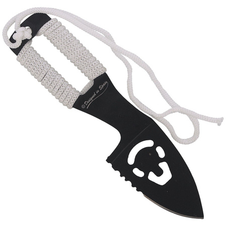 Nóż na szyję Martinez Albainox Skull Neck Knife White Cord, Black 3Cr13Mov (32450)