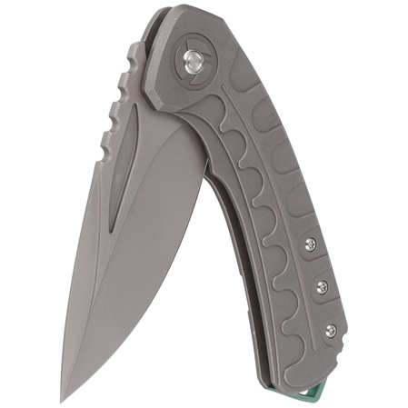 Nóż składany Bestech Buwaya Grey Titanium, Dark Bead Blast Stonewashed M390 by Kombou (BT2203B)