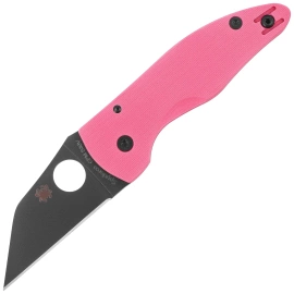 Spyderco MicroJimbo Sprint Run Knife Pink G10, Black DLC CPM S30V by Michael Janich (C264GPNBKP)
