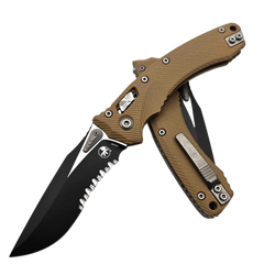 Nóż składany Microtech Amphibian Ram-Lok S/E Fluted Tan G10, Black P/S M390MK by Tony Marfione (137RL-2FLGTTA)