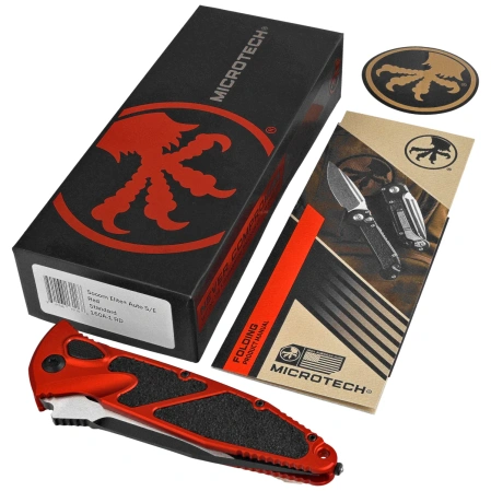 Microtech Socom Elite Auto S/E Knife Red Aluminum, Black M390 by Tony Marfione (160A-1RD)