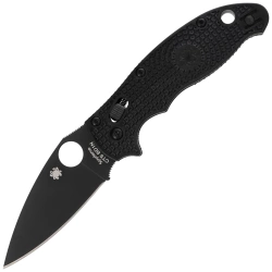 Spyderco Manix 2 Lightweight Black Blade PlainEdge Knife (C101PBBK2)