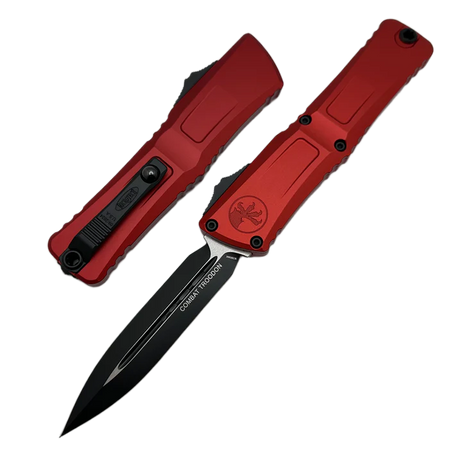 Microtech Combat Troodon Gen III D/E OTF Knife Tactical Red Aluminum, Black M390MK by Tony Marfione (1142-1RD)