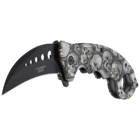 Herbertz CJH Karambit Knife Skulls ABS, Black 420 (ART000137)