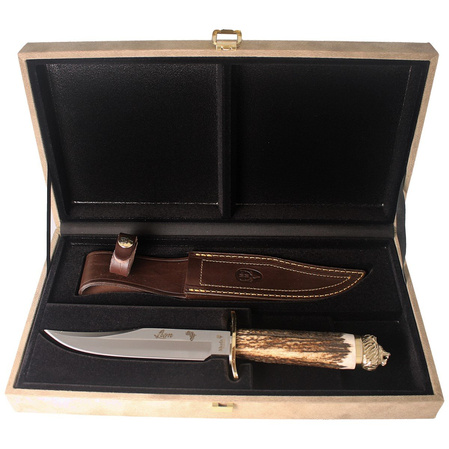 Muela Knife Big Five Deer Stag, Satin 1.4116 Gift Box (LION-16BF)
