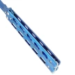 Third Decor Habitat Balisong Blue Titanium Stainless Steel, Blue Titanium Butterfly Knife (10967A)