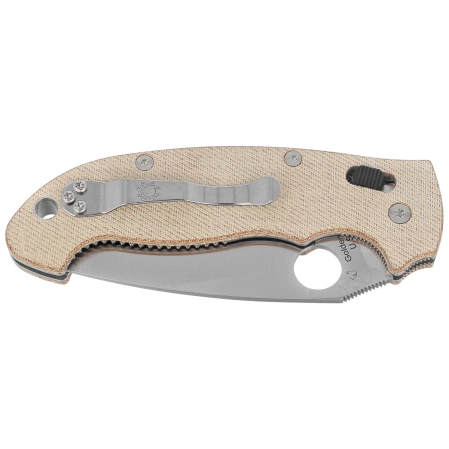 Spyderco Manix 2 XL Knife Brown Canvas Micarta, Satin CPM Cru-Wear by Eric Glesser (C95MPCW2)
