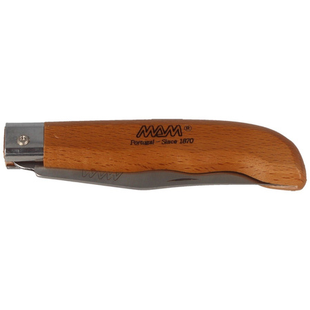 MAM Sportive Pocket Knife, Medium Dark Beech Wood 83mm (2045-MW)