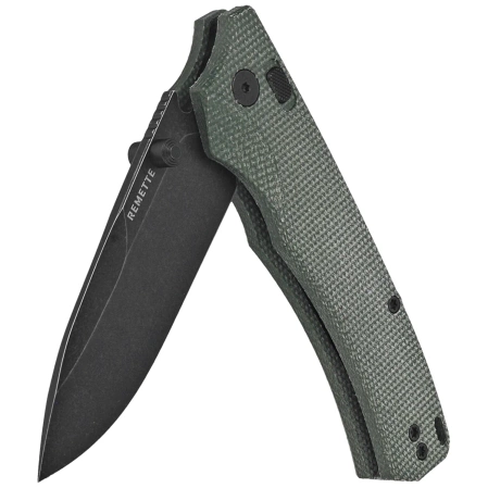 Nóż składany Remette WD107MGB Military Green Micarta, Black Titanium 14C28N