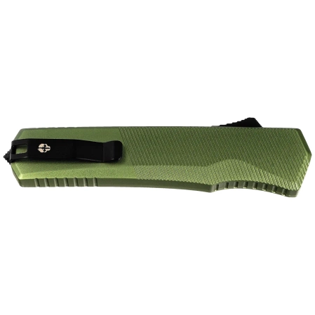 Tekto A5 Spry D/E OD Green Aluminum OTF Knife, Black CPM S35VN
