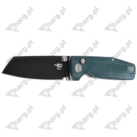 Bestech Slasher Knife Blue Micarta, Black Stonewashed D2 (BG43C-2)