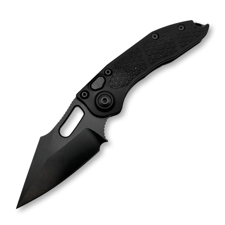 Microtech Stitch-A S/E Signature Automatic Knife Shadow DLC Aluminum, Shadow DLC M390 by Borka Blades and Tony Marfione (169-1DLCTSH)
