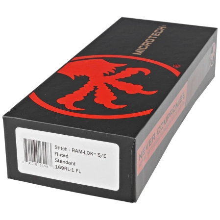 Microtech Stitch Ram-Lok S/E Knife Fluted Black Aluminum, Black M390MK by Borka Blades and Tony Marfione (169RL-1FL)