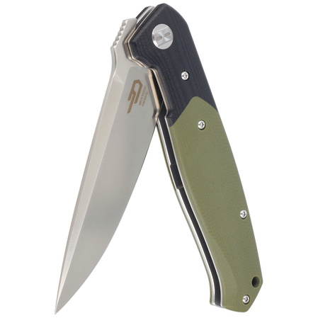 Bestech Knife Swordfish Black / Green G10, Satin D2 (BG03A)
