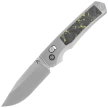 Remette RT-Aurora Knife Gray Titanium/Carbon Fiber, Manual Fine Grinding Satin/Pearlescent M390 (AURA-Y)