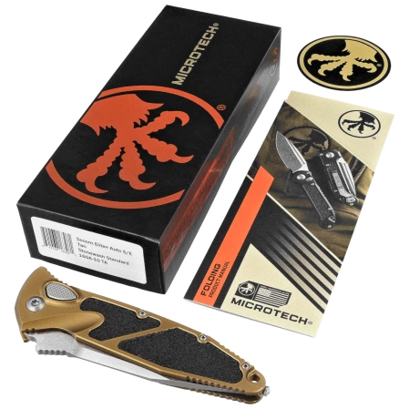 Microtech Socom Elite Auto S/E Automatic Knife Tan Aluminum, Stonewashed M390 by Tony Marfione (160A-10TA)