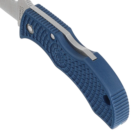 Spyderco Manbug Knife Cobalt Blue FRN, Satin CPM SPY27 by Sal Glesser (MPCBL)