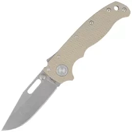 Demko AD20.5 Clip Point Knife Coyote Tan G10, Stonewashed CPM S35VN by Andrew Demko (205-S35-CPCT)