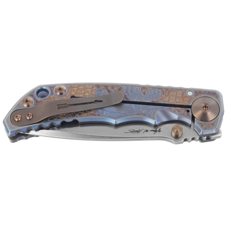 Nóż składany Spartan Blades Harsey Folder Angel Blue Titanium, Bronze HW, Satin MagnaCut by William W. Harsey (SF5ANGL)