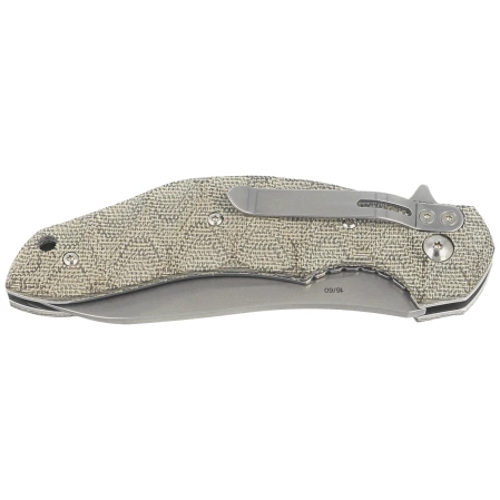 Nóż składany Fox Flipper OD Green Canvas Micarta, Acid Stonewashed N690Co by Jens Ansø (FX-302 MOD)