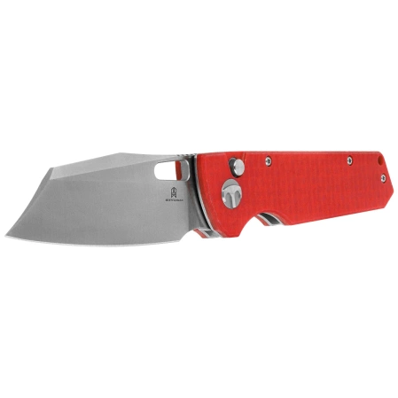 Bestechman Guardian Knife Red G10 w/ Carbon Fiber Pattern, Satin D2 (BMK11C)