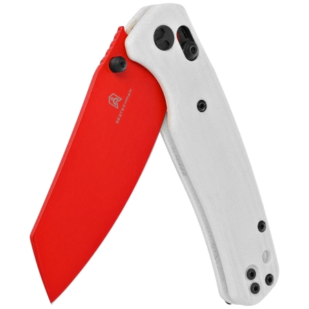 Bestechman Cicada's Wing White G10, Red 10Cr15MoV (BMK06G)