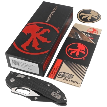 Microtech Stitch Ram-Lok S/E Knife Fluted Black G10, Black M390MK by Borka Blades and Tony Marfione (169RL-1FLGTBK)