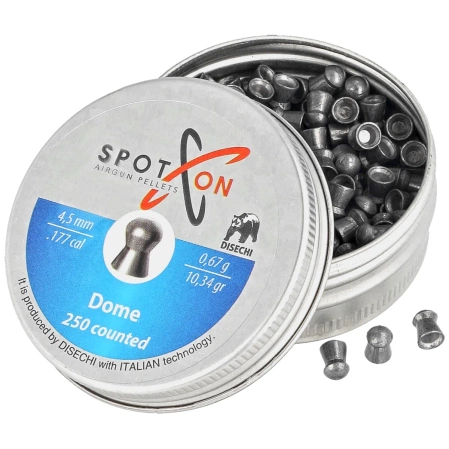 Spoton Dome .177/4.5mm AirGun Pellets, 250 psc 0.67g/10.34gr