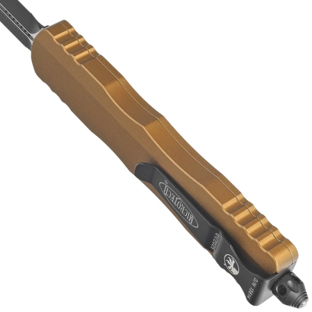 Microtech Dirac Delta D/E OTF Knife Tan Aluminum, Black M390 by Tony Marfione (227-1TA)