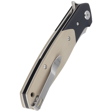 Nóż składany Bestech Swordfish Black / Beige G10, Satin D2 (BG03B)