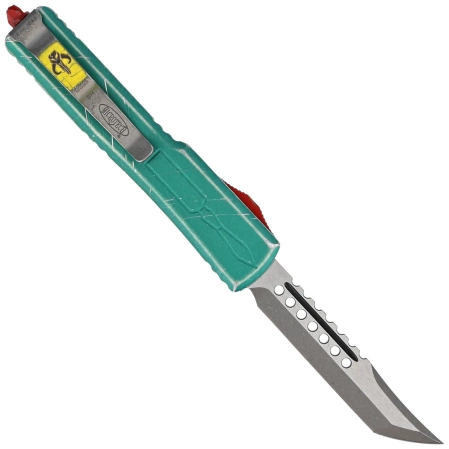 Nóż automatyczny OTF Microtech UTX-70 Hellhound Bounty Hunter Signature Distressed Green Aluminium, Apocalyptic M390 (419-10BH)