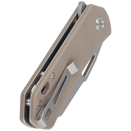 Nóż składany Kubey Knife Duroc Tan G10, Bead Blasted AUS-10 by Colin Maisonpierre (KU332K)