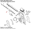 Pietta 1862 Spiller & Burr Loading Lever / Plunger Screw (3916)