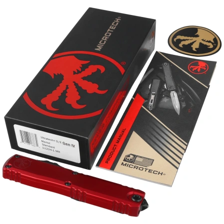 Microtech Ultratech Gen IV D/E OTF Knife Merlot Aluminum, Black M390MK by Tony Marfione (11224-1MR)