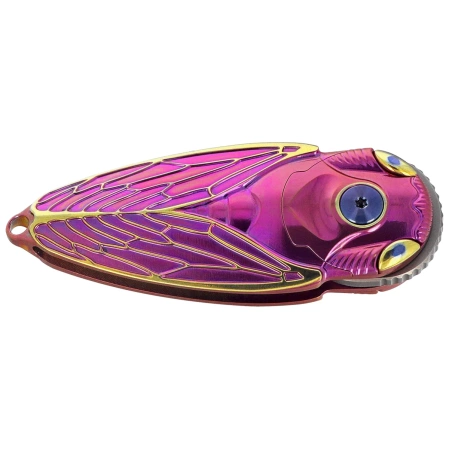 Nóż składany Rike Knife RK Cicada-PG Purple / Gold Titanium, Bead Blasted M390