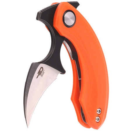 Bestech Strelit Orange G10, Satin/Black Stonewashed 14C28N by Ostap Hel Knife (BG52C-2)