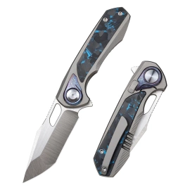 Remette RT-Saker Falcon Gray Titanium/Carbon Fiber, Manual Fine Grinding Satin S45VN (ASTP-1)