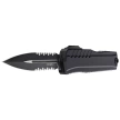 Microtech Cypher II D/E OTF Knife Black Aluminum, Tactical P/S M390MK by Deryk Munroe and Tony Marfione (1242-2T)