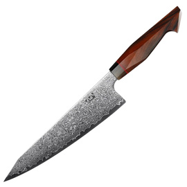 Nóż kuchenny Xin Cutlery XinCraft 9'' Japan Chef, Buffalo Horn/Rosewood/G10, Mirror Polished Damascus 67 warstw (XC116)