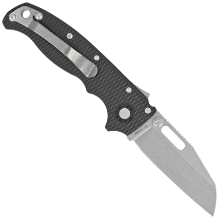 Demko Knife AD20.5 Shark Foot Black Grivory, Stonewashed D2 by Andrew Demko (205-BLK-D2-EP)