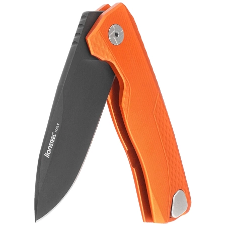 Nóż składany LionSteel ROK Orange Aluminium, Black M390 by Molletta (ROK A OB)